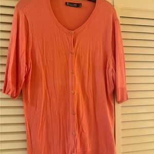 New York & Company Women's Coral Button Down Shirt